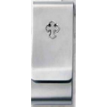 Satin Steel Double Money Clip w/Cross